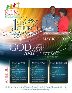 Flyer design for church anniversary